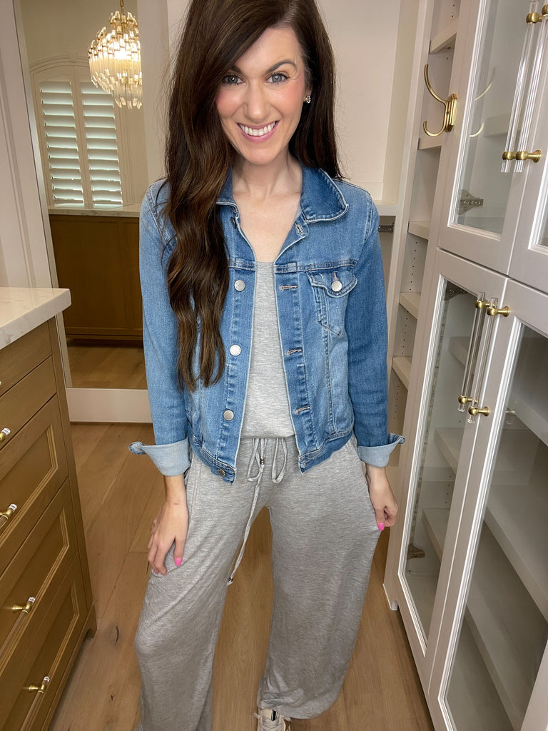 SALE! First Class Ticket Jumpsuit in Heather Gray *Final Sale*