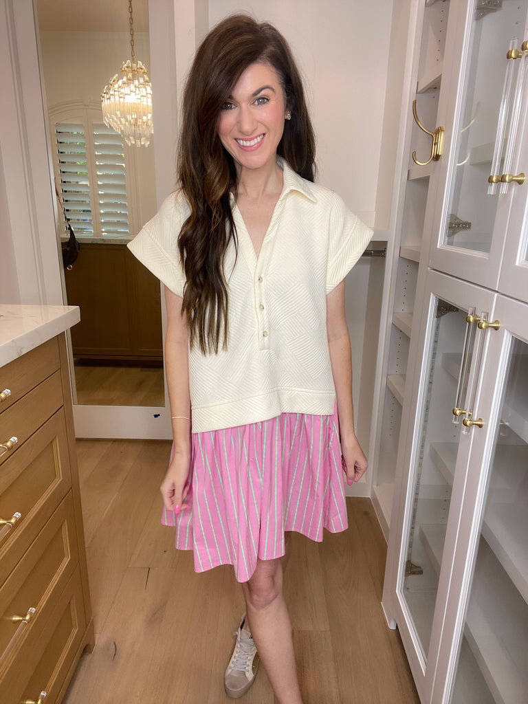 Lunch at the Club Dress in Cream