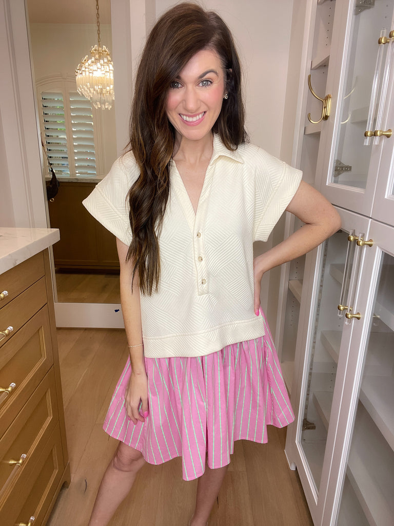 Lunch at the Club Dress in Cream