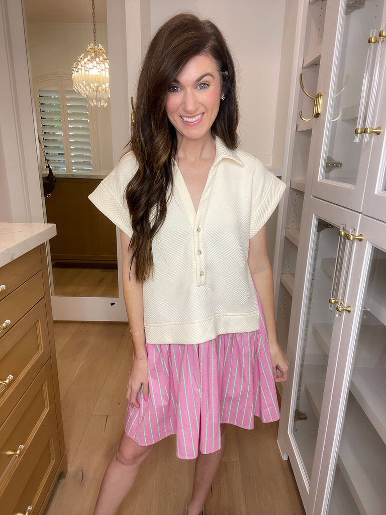 Lunch at the Club Dress in Cream