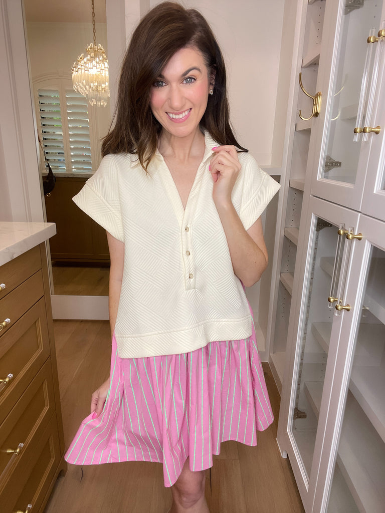 Lunch at the Club Dress in Cream