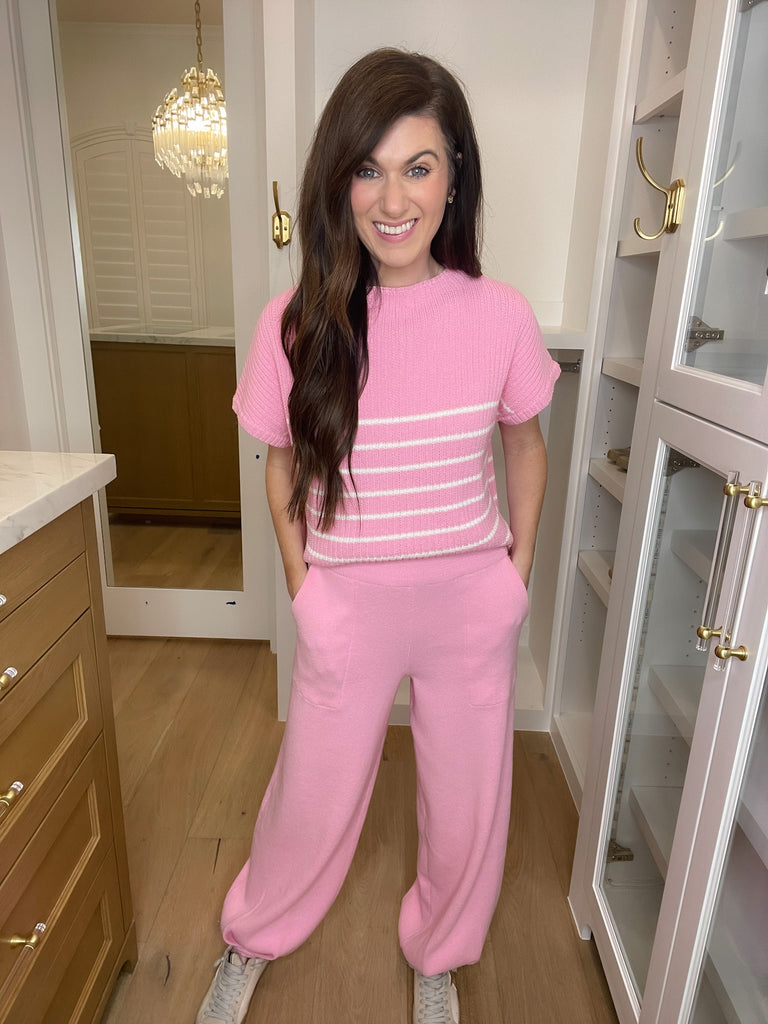 Good to Be Back Joggers in Pink {Part of Set}