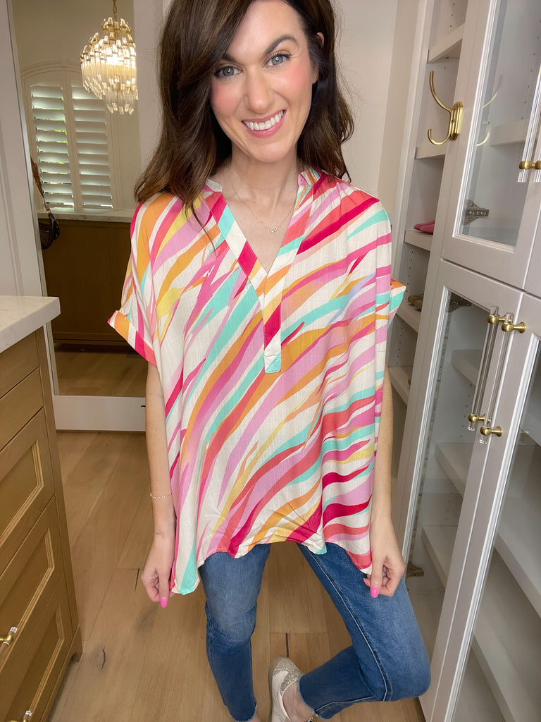 SALE! Fun Side Top in Pink *Final Sale*