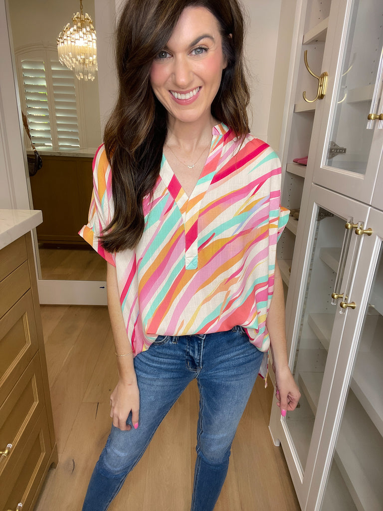 SALE! Fun Side Top in Pink *Final Sale*