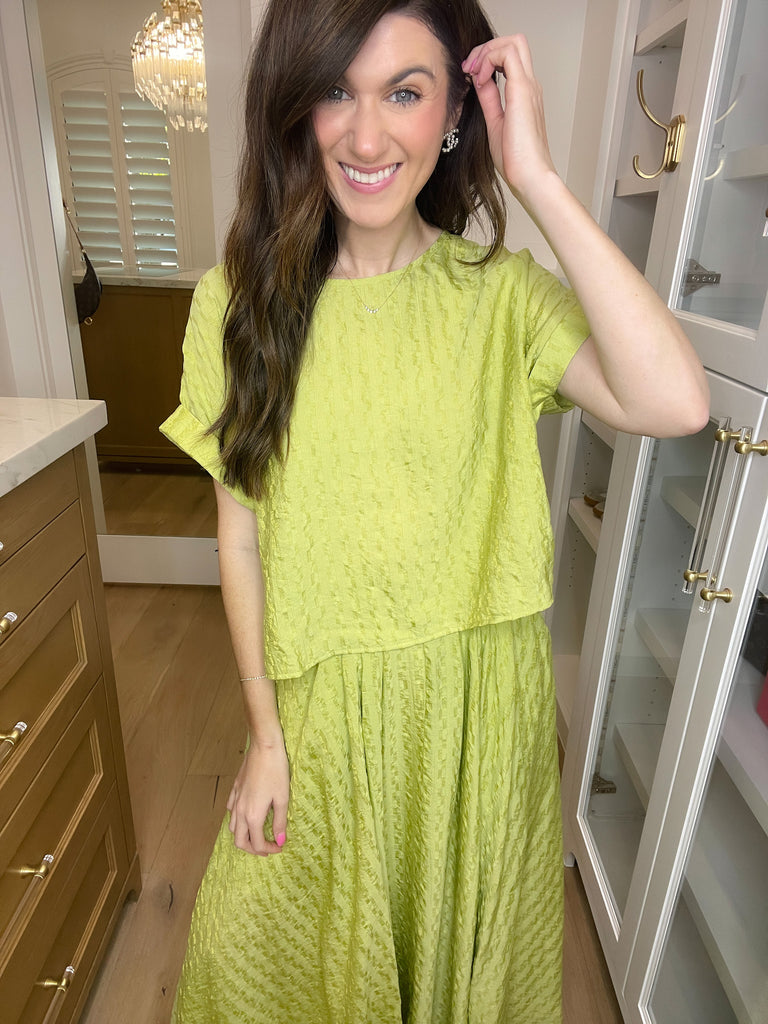 Beautiful Moments Top in Apple Green {Part of Set}