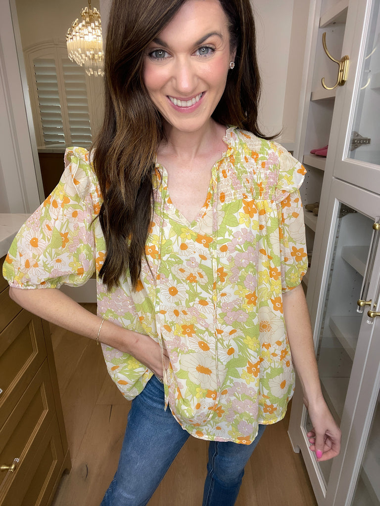 Embrace the Season Top in Green Mix