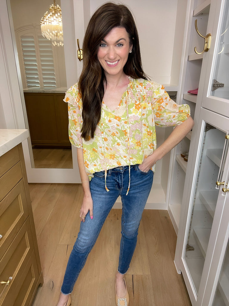 Embrace the Season Top in Green Mix