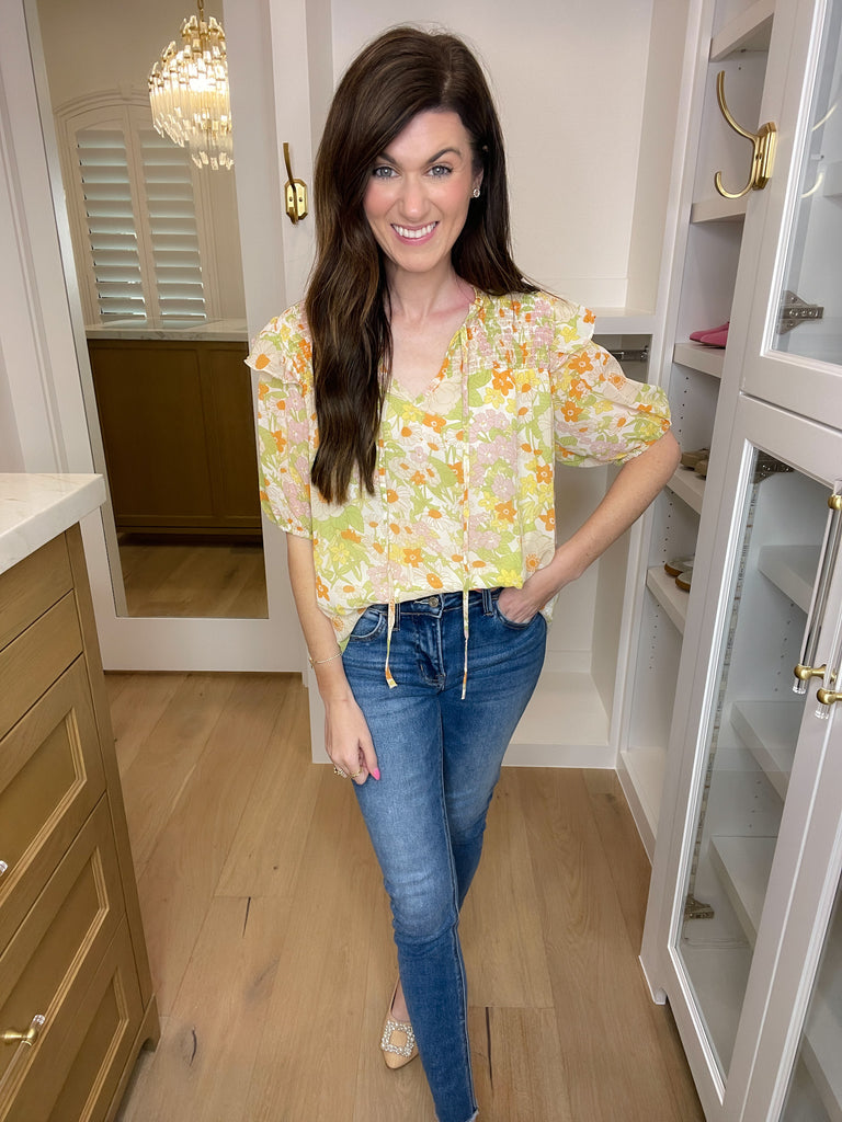 Embrace the Season Top in Green Mix