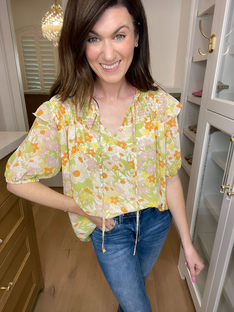 Embrace the Season Top in Green Mix