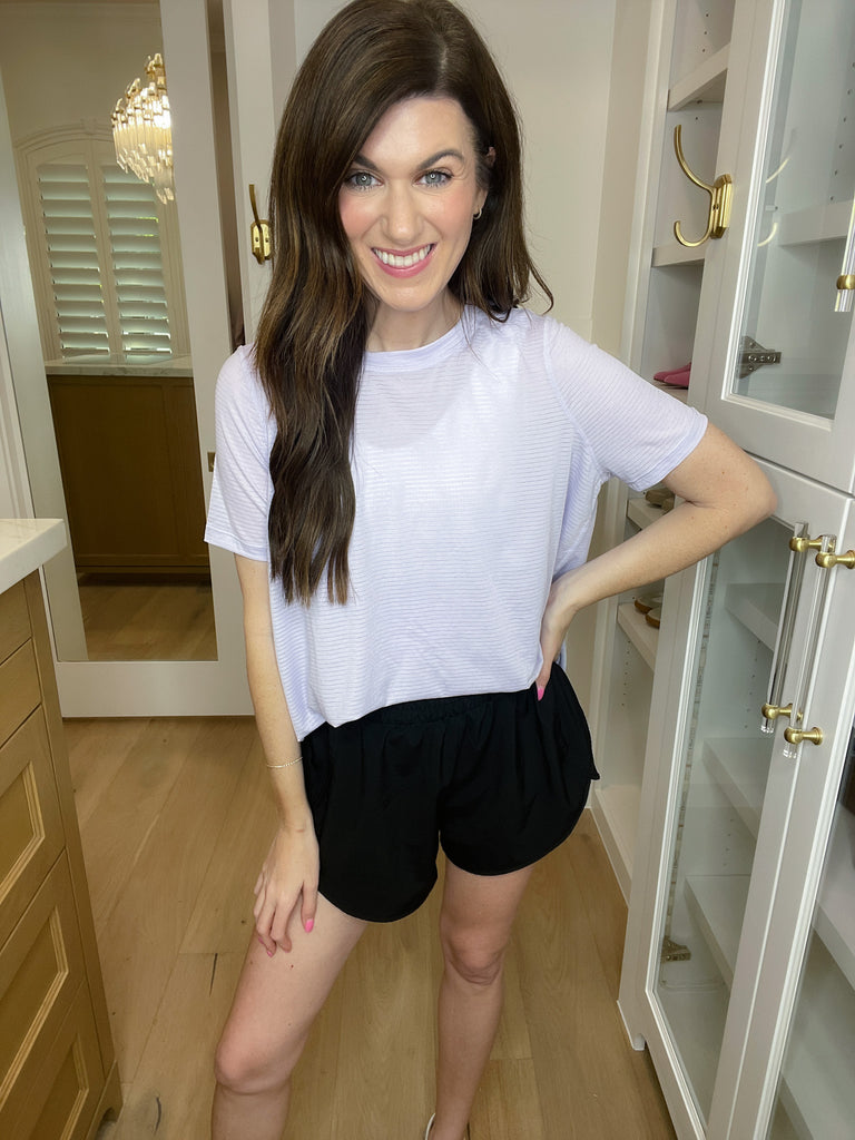 SALE! Mono B Barre then Brunch Tee in Purple *Final Sale*