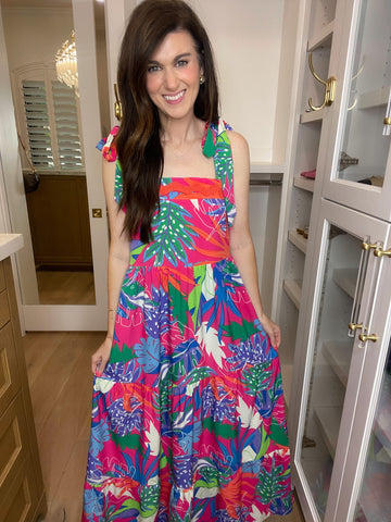 Floral Delight Tiered Midi Dress