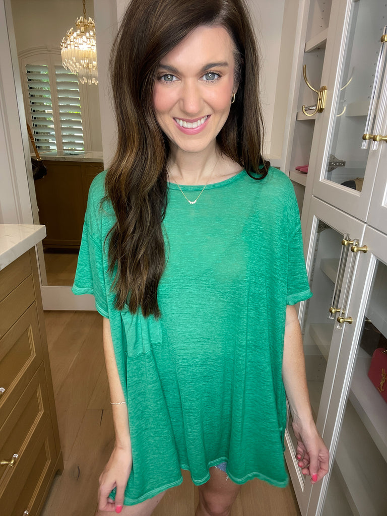 *BELLES & DOORBUSTER* Get Some Sun Tees in Green or Blue *Final Sale*