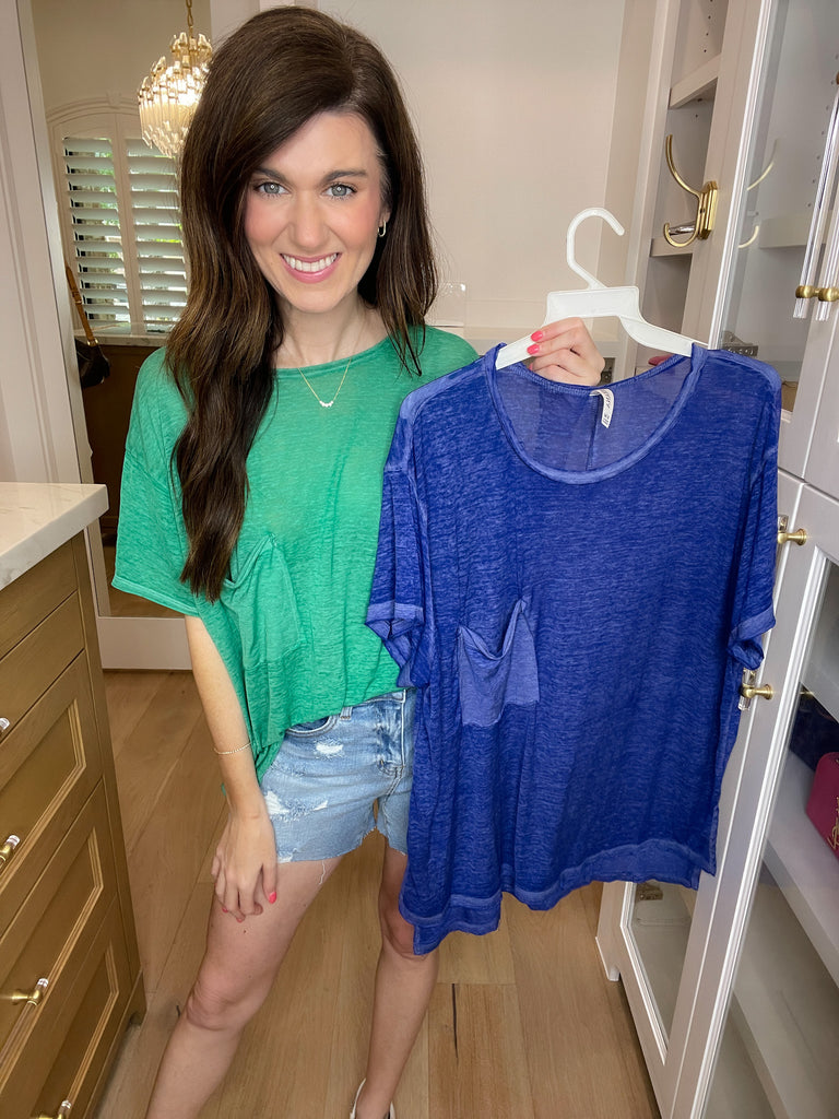 *BELLES & DOORBUSTER* Get Some Sun Tees in Green or Blue *Final Sale*