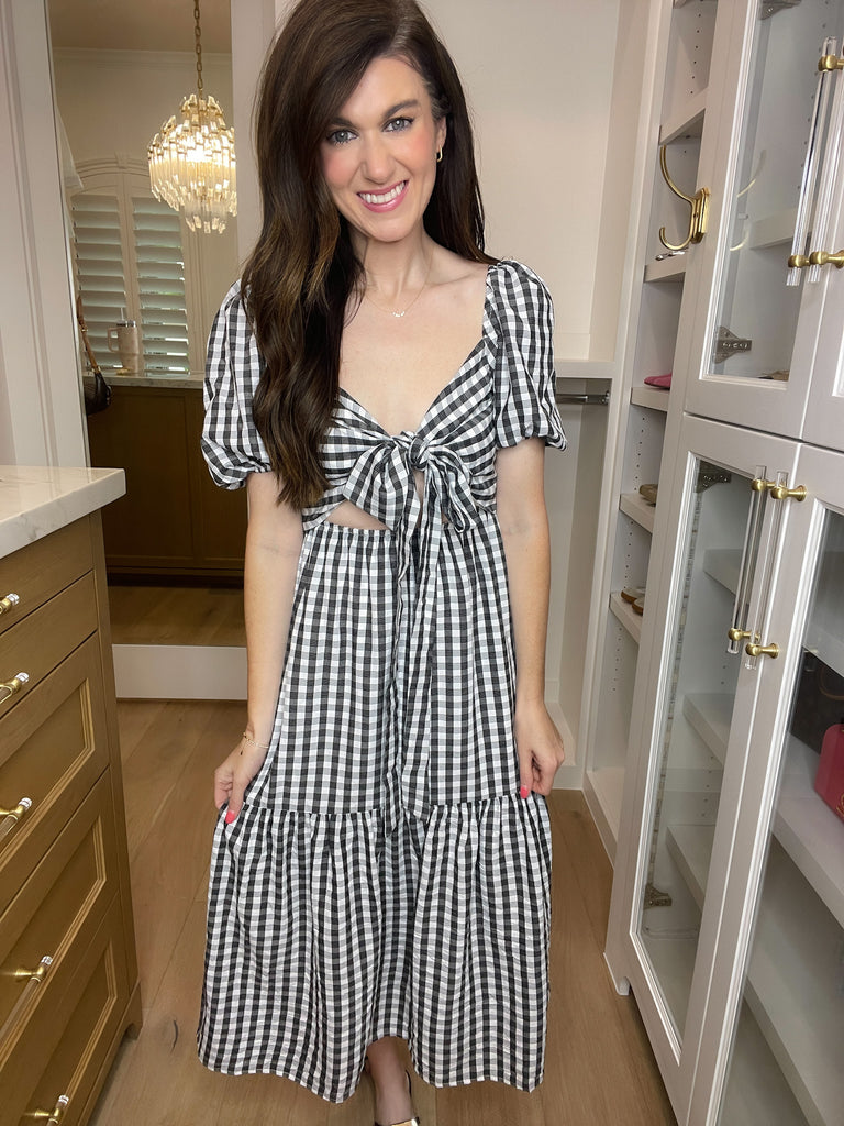 Hamptons Hot Spot Gingham Midi Dress