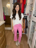 Oliver High Rise Stretch Denim Jeans in Candy Pink