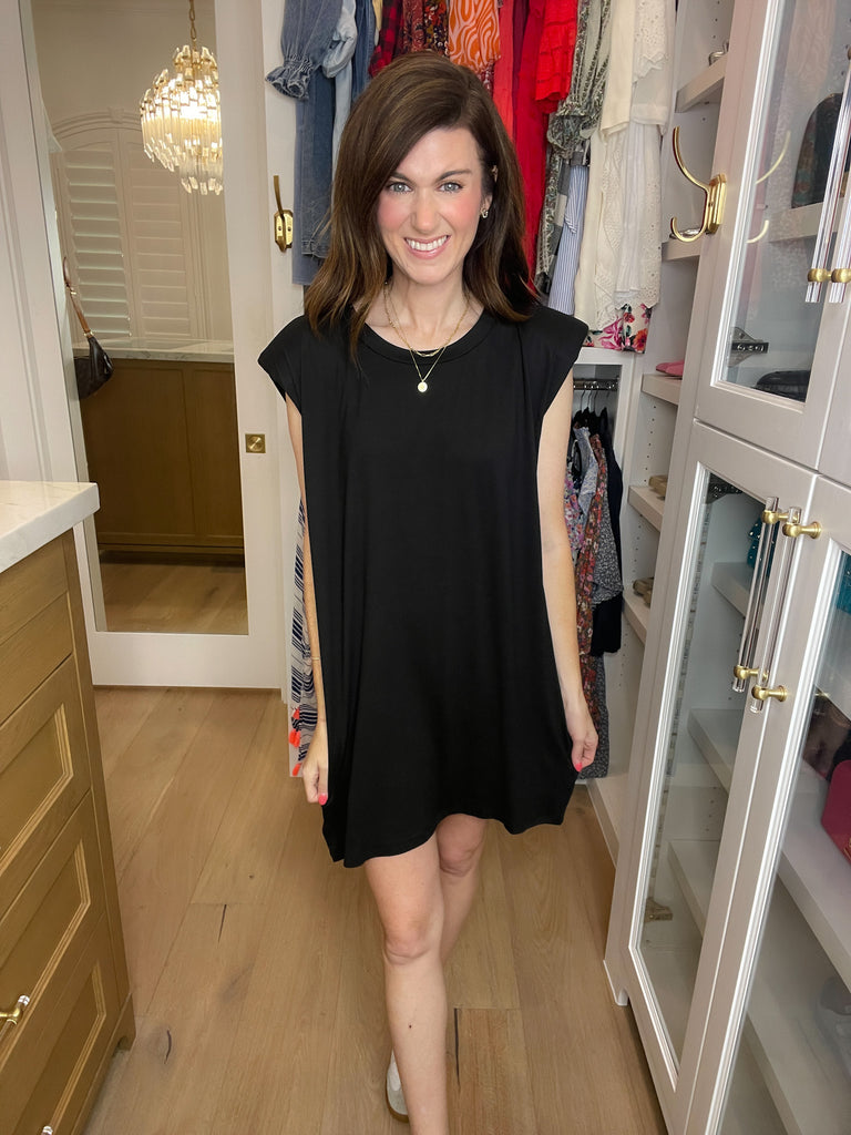 Don't Complicate It Shift Dress in Black