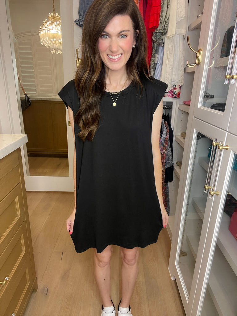 Don't Complicate It Shift Dress in Black