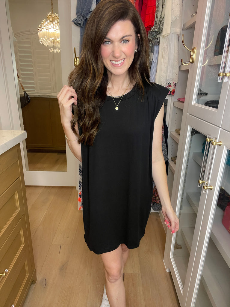 Don't Complicate It Shift Dress in Black