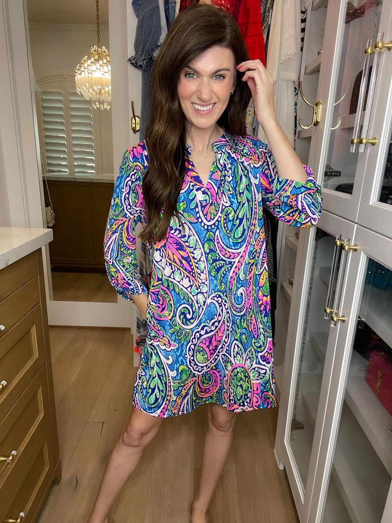 Dear Scarlett Classic Dress in Royal Swirl