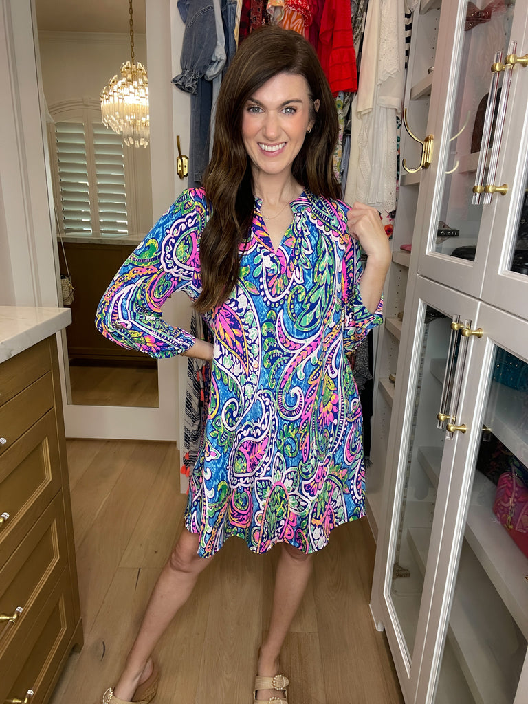 Dear Scarlett Classic Dress in Royal Swirl