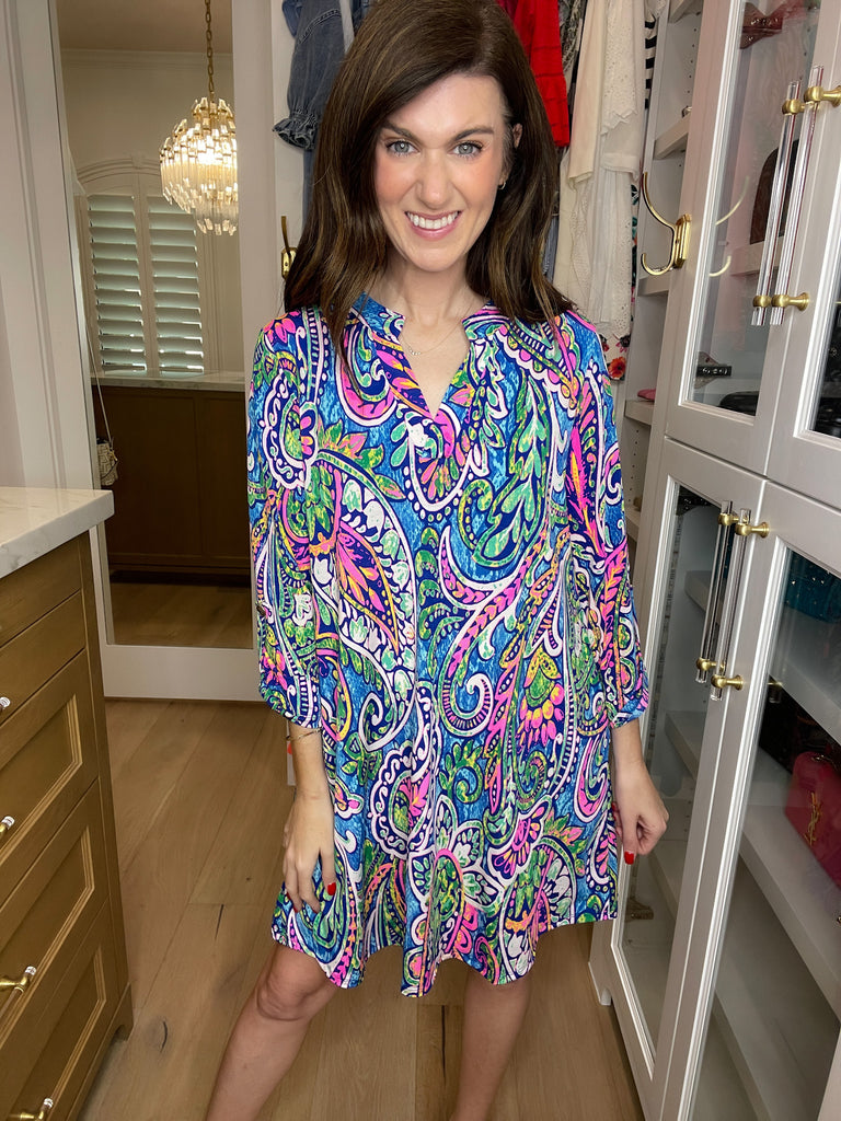 Dear Scarlett Classic Dress in Royal Swirl