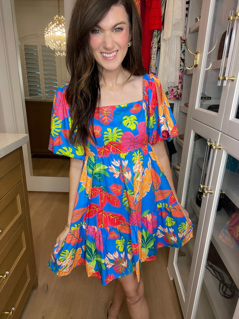 Tropicana Palm Print Dress