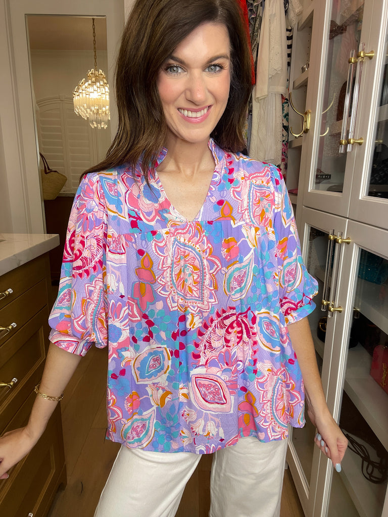 Breath of Fresh Air Top in Lavender Mix