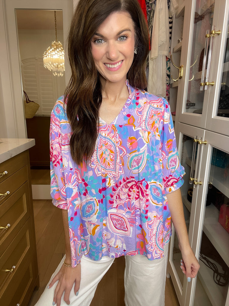 Breath of Fresh Air Top in Lavender Mix