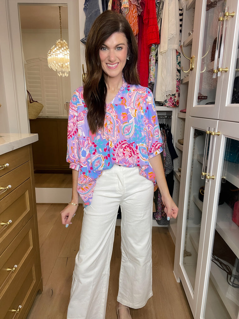 Breath of Fresh Air Top in Lavender Mix