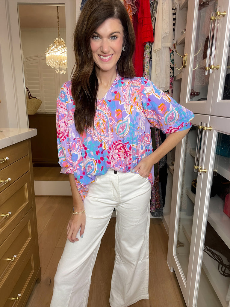 Breath of Fresh Air Top in Lavender Mix