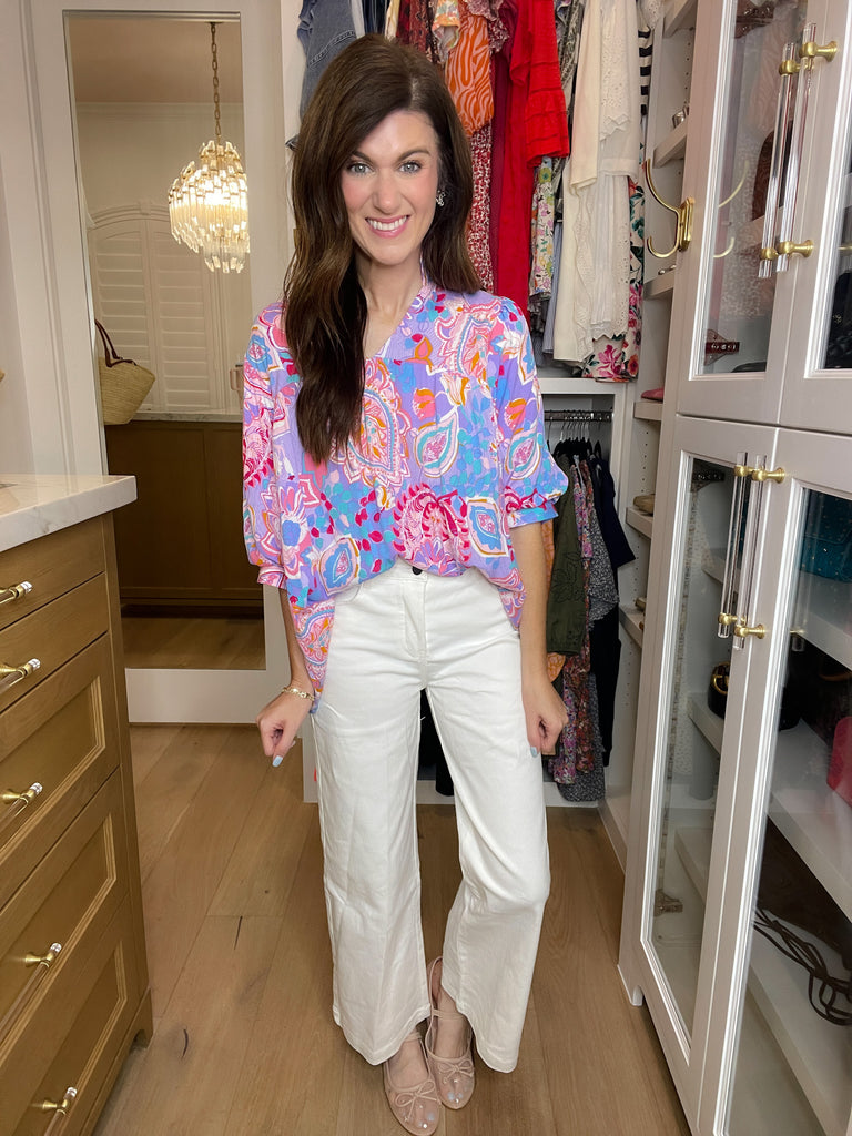 Breath of Fresh Air Top in Lavender Mix