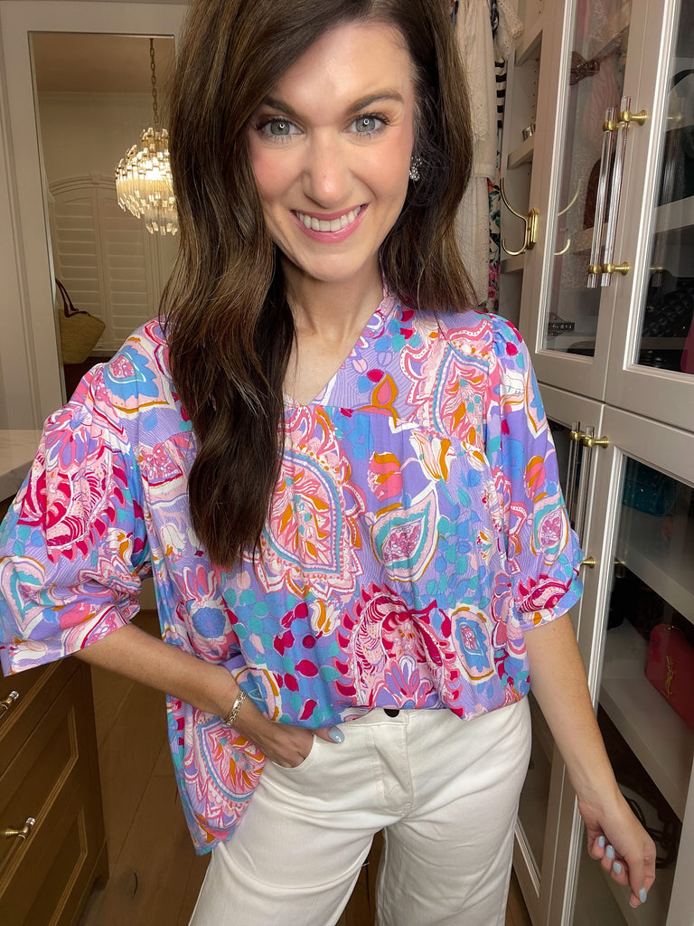 Breath of Fresh Air Top in Lavender Mix