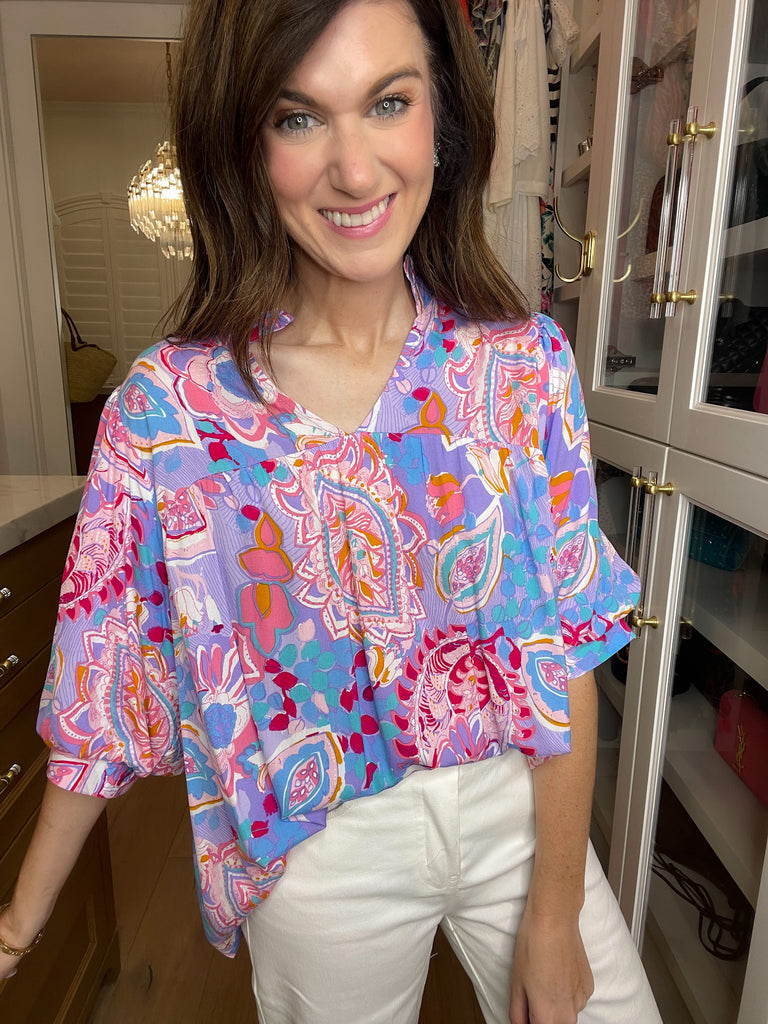 Breath of Fresh Air Top in Lavender Mix