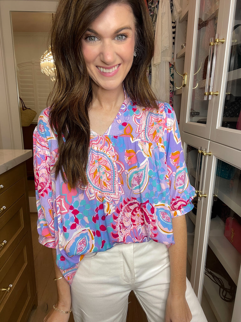 Breath of Fresh Air Top in Lavender Mix