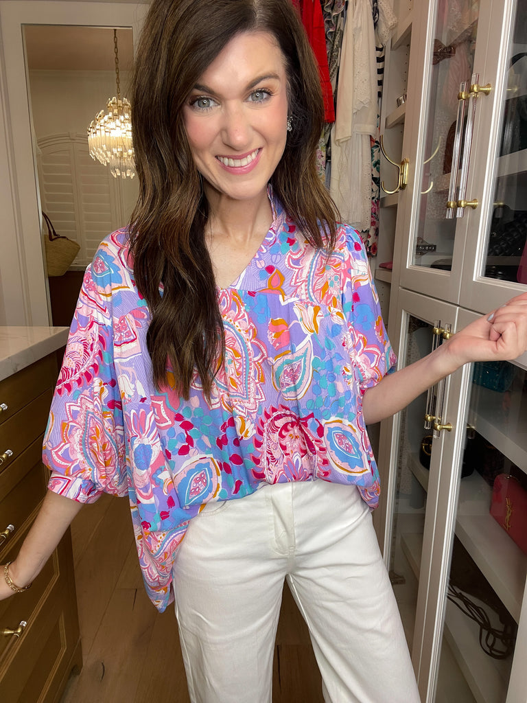 Breath of Fresh Air Top in Lavender Mix