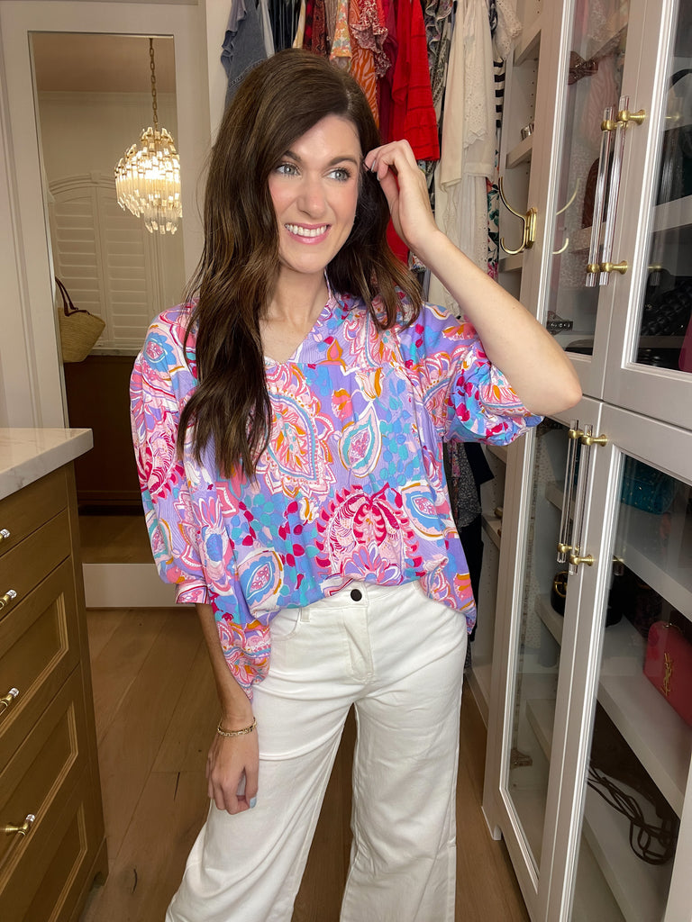 Breath of Fresh Air Top in Lavender Mix