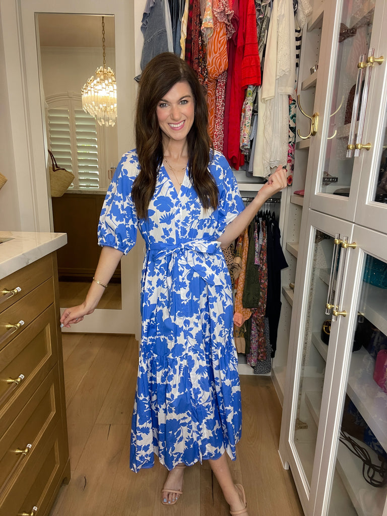 Sugarlips Wynette Tiered Midi Dress in Marinelle Floral