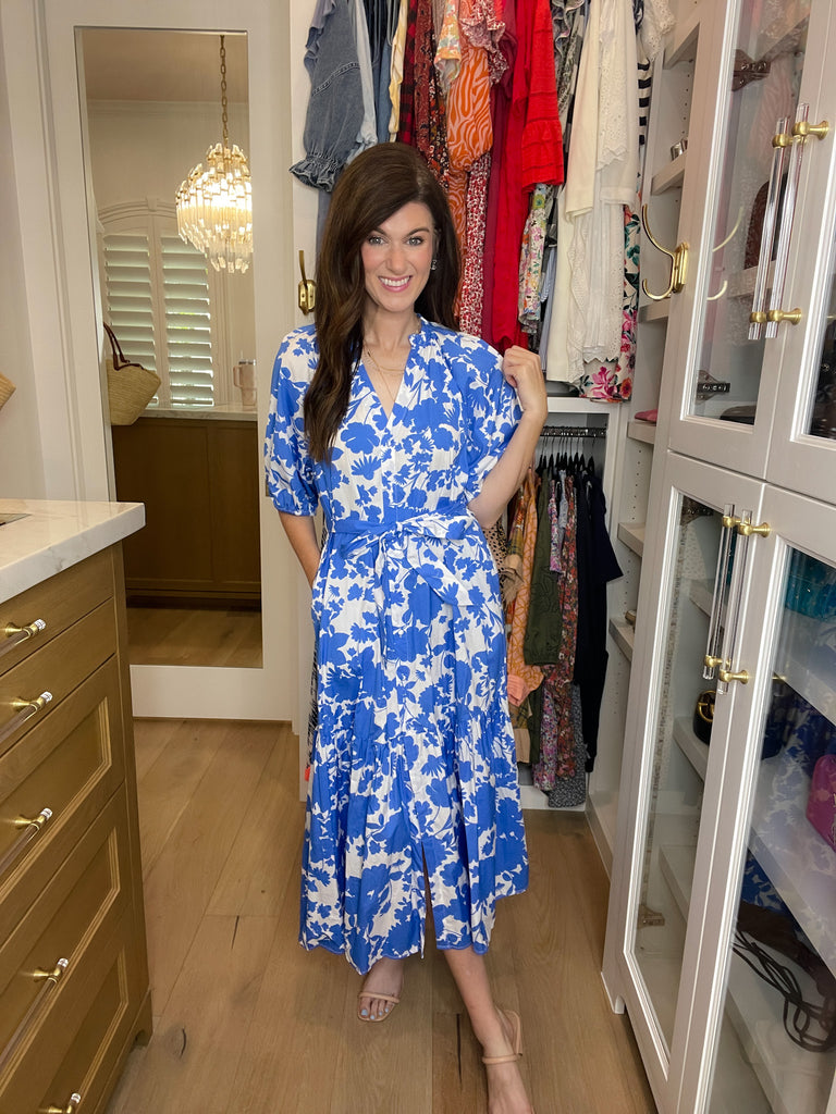 Sugarlips Wynette Tiered Midi Dress in Marinelle Floral