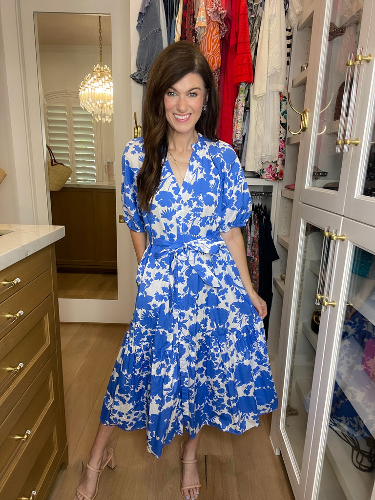 Sugarlips Wynette Tiered Midi Dress in Marinelle Floral