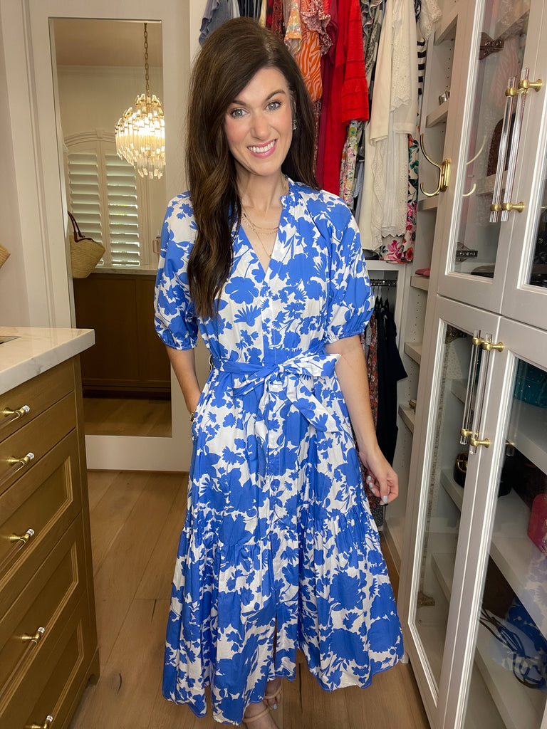 Sugarlips Wynette Tiered Midi Dress in Marinelle Floral