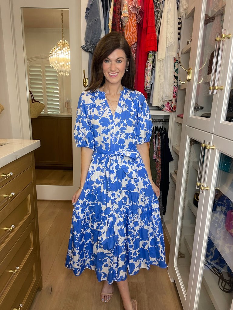 Sugarlips Wynette Tiered Midi Dress in Marinelle Floral