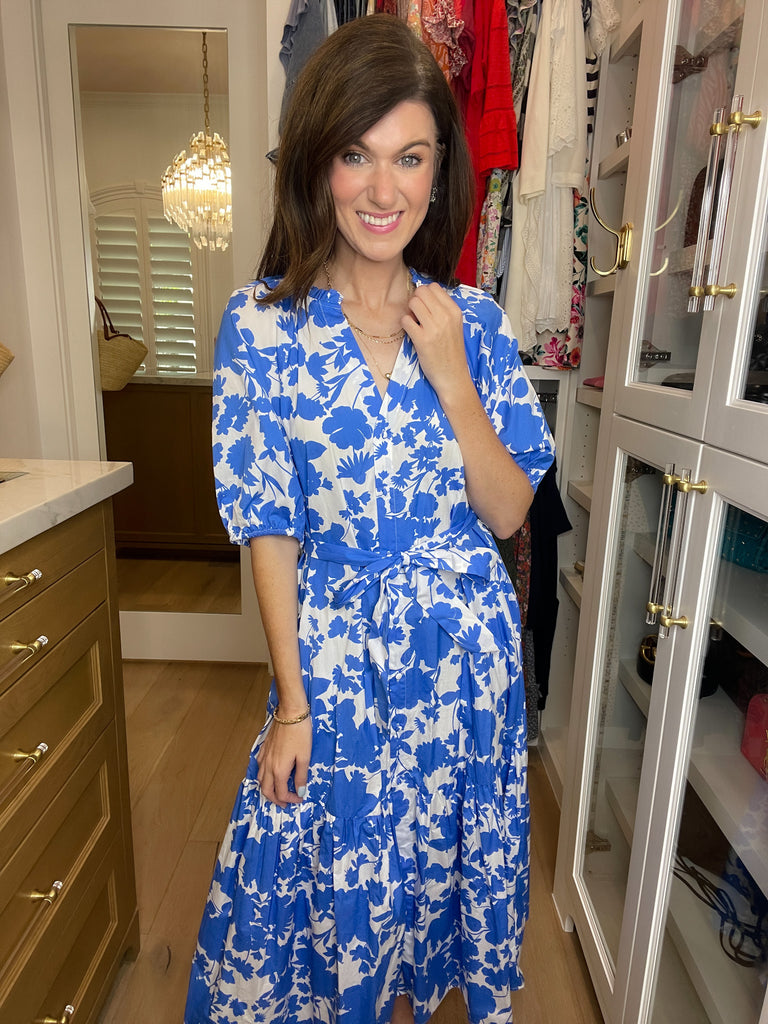 Sugarlips Wynette Tiered Midi Dress in Marinelle Floral