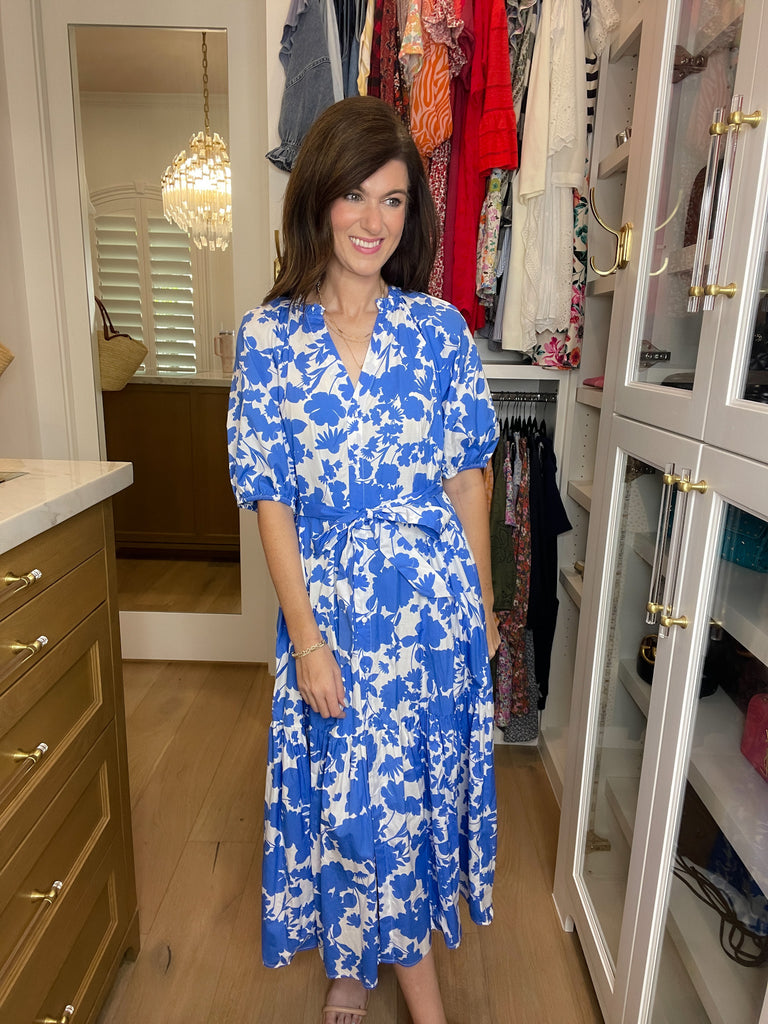 Sugarlips Wynette Tiered Midi Dress in Marinelle Floral