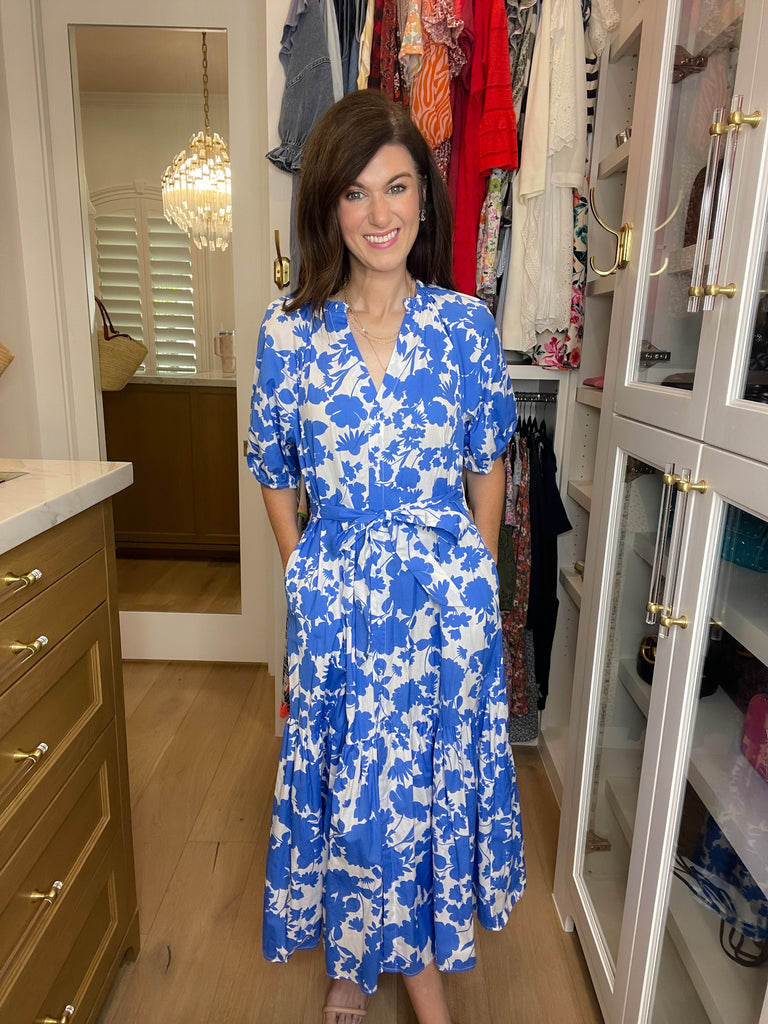 Sugarlips Wynette Tiered Midi Dress in Marinelle Floral