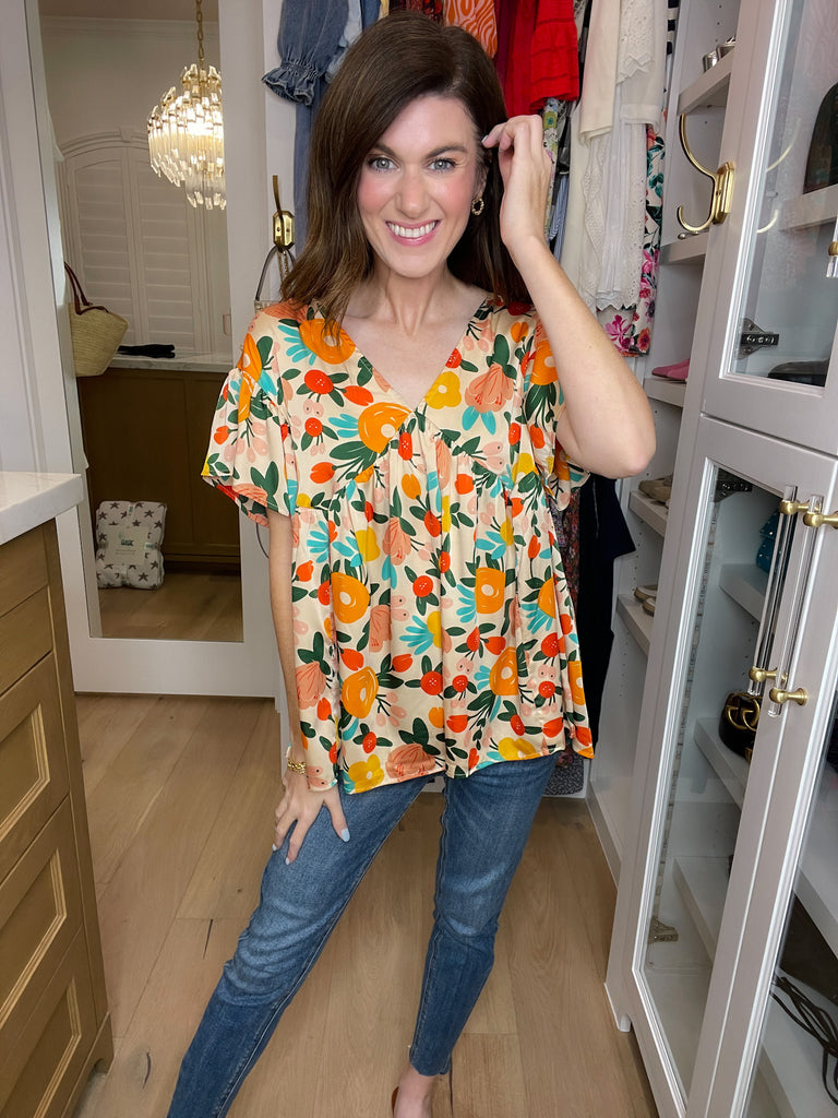 *BELLES & DOORBUSTER* Time to Twist Floral Top *Final Sale*