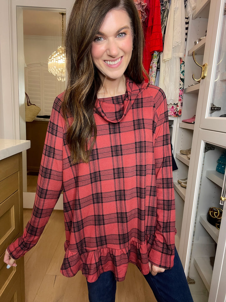 *BELLES & DOORBUSTER* Coffee Date Plaid Tunic *Final Sale*