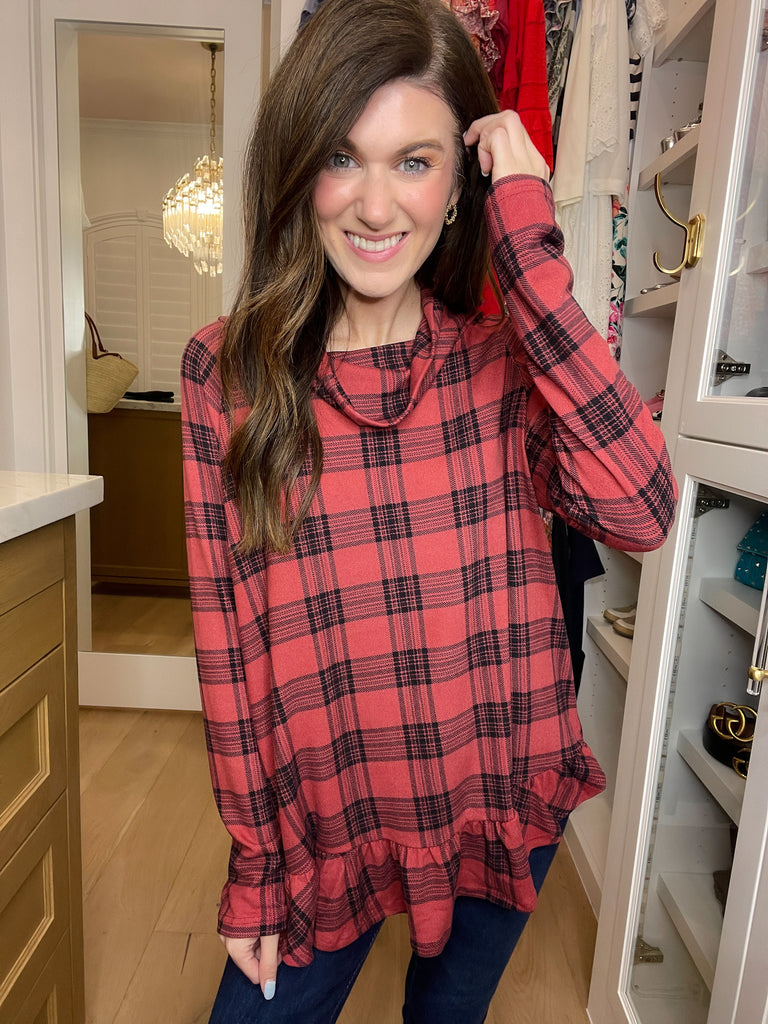 *BELLES & DOORBUSTER* Coffee Date Plaid Tunic *Final Sale*