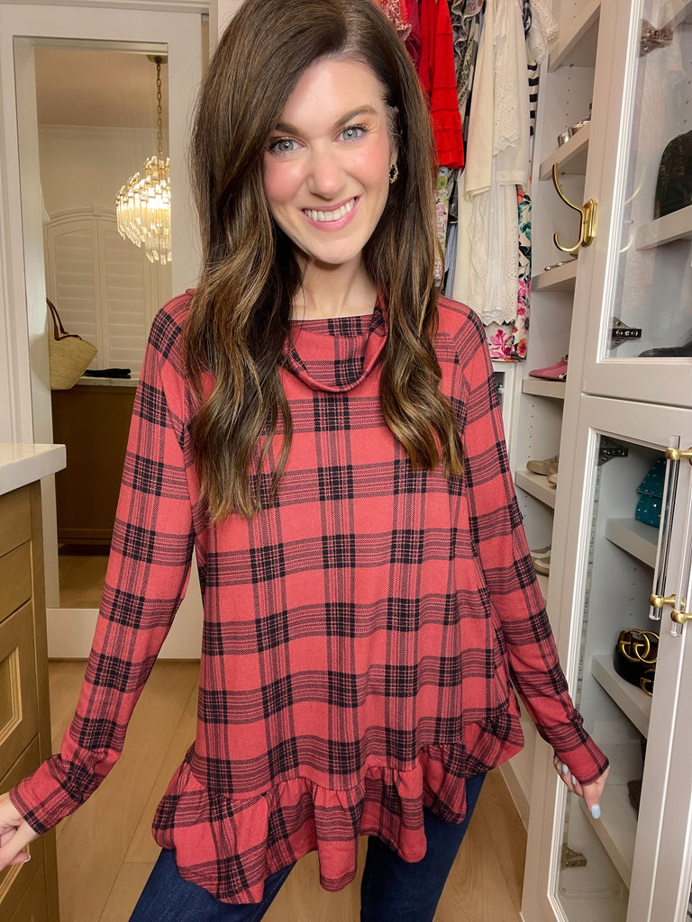 *BELLES & DOORBUSTER* Coffee Date Plaid Tunic *Final Sale*