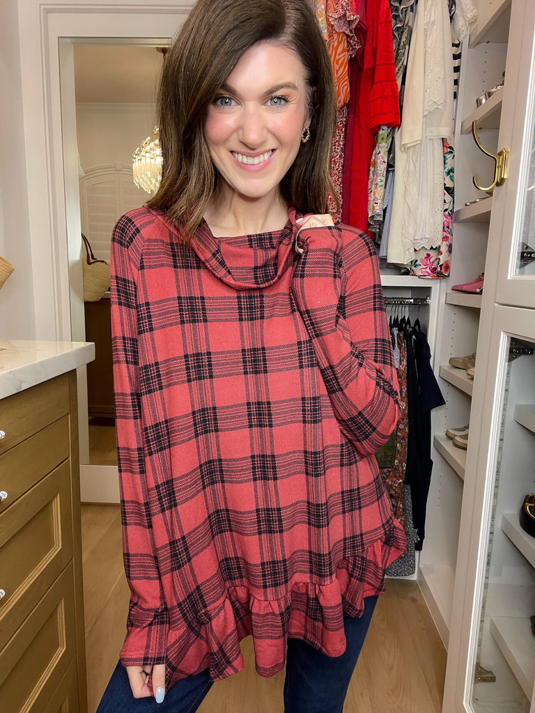*BELLES & DOORBUSTER* Coffee Date Plaid Tunic *Final Sale*