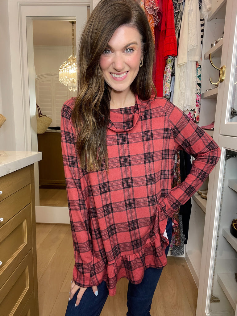 *BELLES & DOORBUSTER* Coffee Date Plaid Tunic *Final Sale*